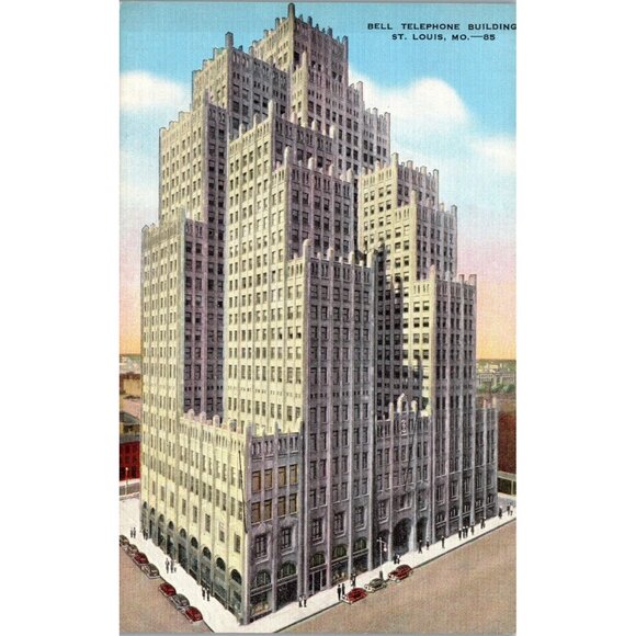 Postcard, Vintage, St Louis, Mo, Bell Telephone Building,1926, 31 stories - Picture 1 of 2
